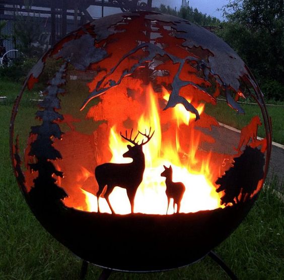 Wood burning Outdoor treasures Metal Firepit